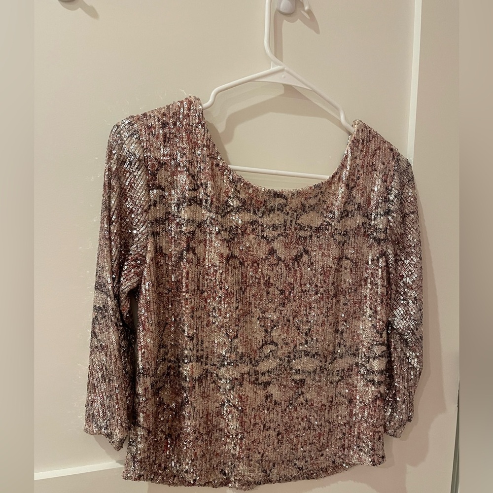 Cupcakes and cashmere-  Ballet Pink Sequin Top.